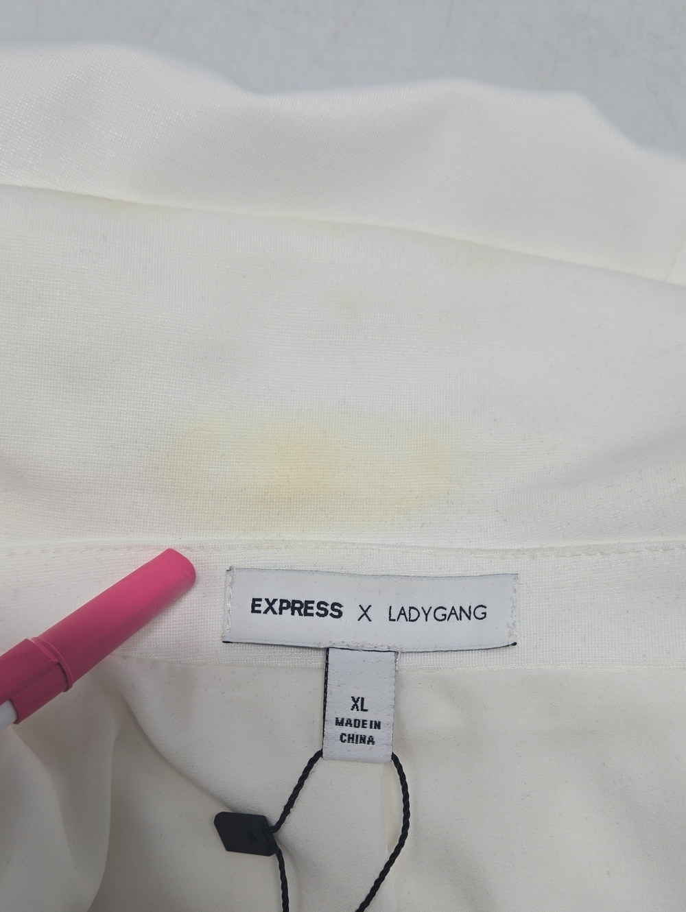 Express X Lady Gang Off White Button Notch Lapel Blazer XL New With Flaw - Picture 11 of 12
